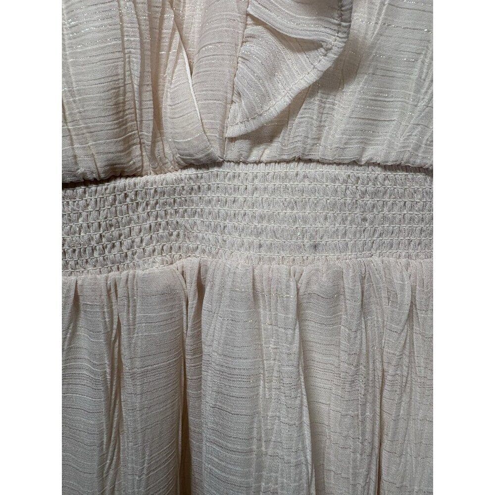 MAGNOLIA BOUTIQUE Midi Dress Ruffles‎ Ivory Cottagecore Farmhouse Size Medium - Picture 10 of 10